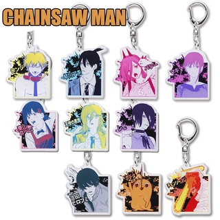 Chainsaw Man Keychain Acrylic 6CM Anime Keyring Bag Pendent Two Side Key Chain Makima Power Denji Hayakawa Aki Gift portable