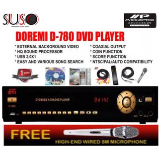 Megapro Doremi D-780 DVD Player with Free Wired Microphone