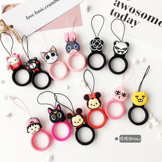✨MG3CYLUP.PH❤Creative Apple mobile phone lanyard cartoon cute ring short pendant silicone key small hanging jewelry chain accessories universal
