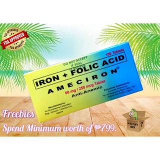 Iron + Folic acid (AMECIRON) 100 Tablets Hsor