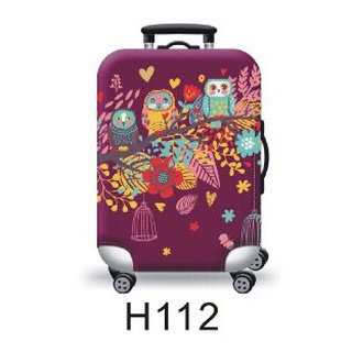 ✸Suitcase Protective Owl Violet Cover Travel Luggage Case♥