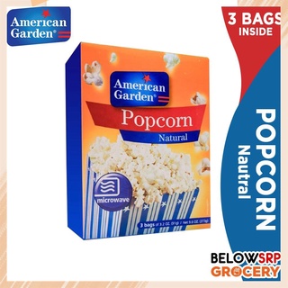 【Available】BelowSrp Grocery American Garden Popcorn (Natural) - Microwaveable Popcorn 3 x 3.2oz