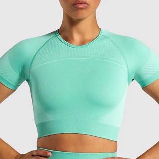 2PCS Women Energy Seamless Yoga Shorts Shirts Push Up Hip Gym Fitness Sports Leggings Tops X0203S12 (3)