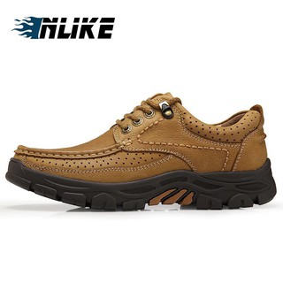 Men Genuine Leather Shoes Mountaineering Outdoors Hiking Sho