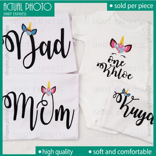 Family Shirt - Unicorn Letters - Customized Terno Shirts