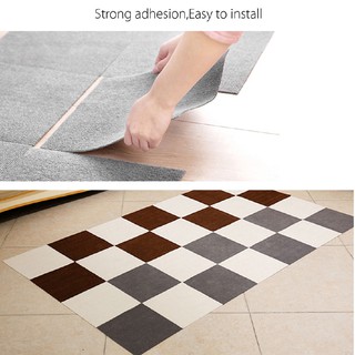 【ZOBA】30*30cm Carpet Tile Floor MatSquares Peel And Stick Adhesive (4)