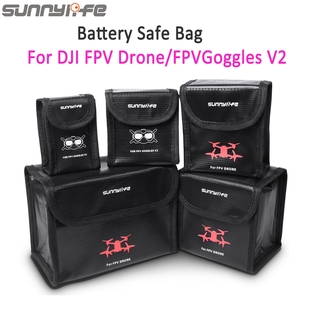 Sunnylife DJI FPV Battery Safe Bag Explosion-proof Battery Protective Storage Bag for DJI FPV/FPV Goggles V2 Drone Accessories