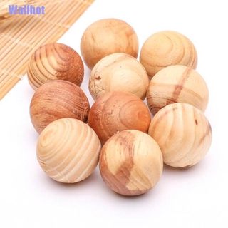 Wallhot> 10PCS Wardrobe Wooden Mothballs Repellent Moistureproof Fragrant Wood Balls