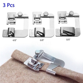 3pcs/set household Sewing Machine Presser Foot Rolled Hem Feet For Brother Singer Domestic Sewing Accessories