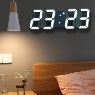 3D Modern LED Light Auto Digital Wall Alarm Clock/Temperature Date Calendar Display Decor/Sound Control Office Living Room Table Desk Clock
