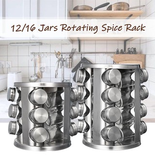 Spice Rack with 12 jars, Countertop Spice Tower, Round Spice Rack, Countertop Spice Rack, Kitchen
