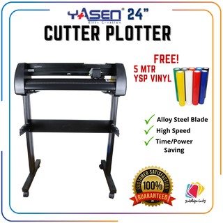 Yasen Cutter Plotter Black 24" with FREE 5 Meter x 1 Inches CDP/YSP Vinyl Ordinary Color