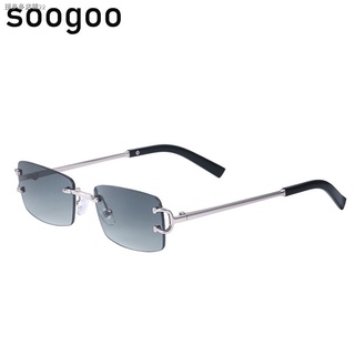 ✚✣Retro Rectangle Sunglasses Men 2021 Luxury Brand Designer Fashion Vintage Rimless Sun Glasses For