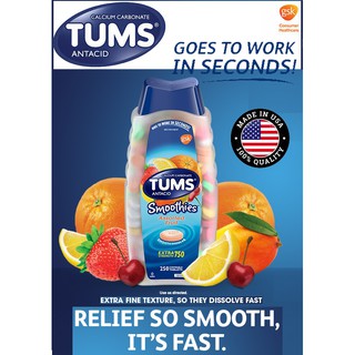 TUMS Antacid Extra Strength Smoothies 250 Tablets - ASSORTED Fruit