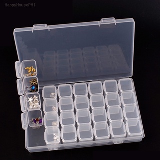 Jewelry Storage Box Clear Plastic 28 Slots Adjustable Case Craft Organizer Beads H