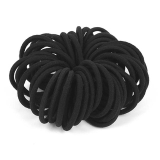 tie✒✥❀✨lowest price✨50 Pcs Thick Heavy Elastic Hair Ties Black Rubber Ponytail Holders