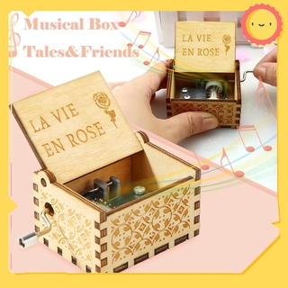 Wooden Music Box Hand Cranked Musical Box Birthday Gift