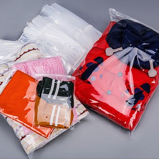 Ready Stock XS-XXXXL 10pcs Zipper Plastic Bag Transparent Frosted Clothing Zipper Bag Plastic Packaging Bag Sealed Storage Bag Ziplock Bag Wholesale Thickening Printing Custom (9)