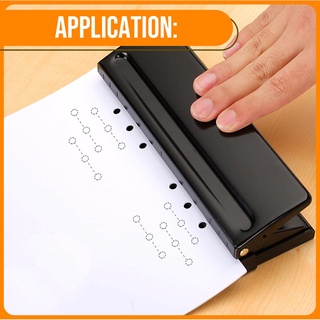 【phi local stock】 Adjustable 6-Hole Desktop Punch Puncher for A4 A5 A6 B7 Dairy Planner Six Ring Bi (3)