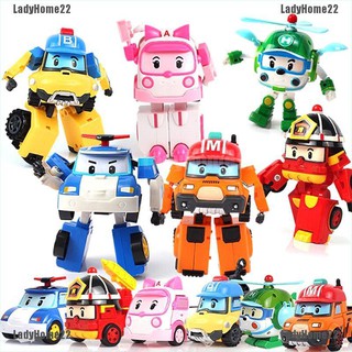 （LadyHome22）Robocar Poli Robot Transform Car Baby Kids Car Toys Gift