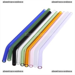 ATD 1PC Reusable Glass Drinking Straws Bent Pyrex Glass Straws Bent Glass Tube