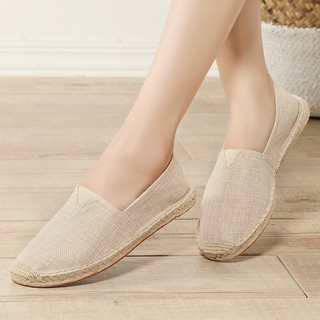 Espadrilles for Women's Comfortable Slip-ons Loafers Flax Slippers Plus Shoes