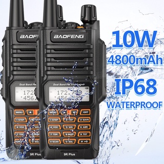 2PCS Baofeng UV-9R Plus 10W 4800mAh Dual Band 136-174/400-520MHz IP68 Waterproof Ham Radio BF-UV9R W (1)