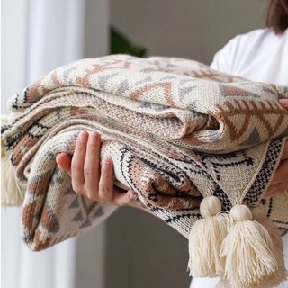 「Navajo Daylight」Acrylic Knitted Bohemian Shawl Blanket Nap Blanket Winter Blanket Sofa Blanket