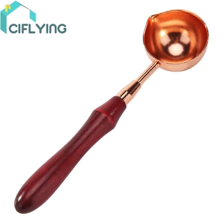 11.14 Ciflying Retro Wooden Handle Wax Sealing Melting Spoon Wax Seal Stamp Decorative Crafts