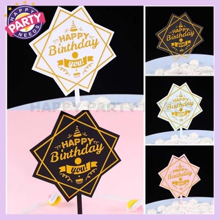 Happy Birthday Cake Topper Acrylic Letter Pentagram Card Dessert Party Supplies Happy Party Needs