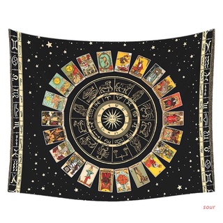 sour Tarot Card Tablecloth Sun And Moon Divination Altar Cloth Board Games Card Pad Psychedelic Wall Decor Tarot Tapestry