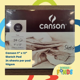 Canson SKETCH PAD - 90gsm - 9" x 12" , 24sheets per pad