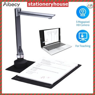 Aibecy F60A USB Document Camera Scanner 5 Mega-Pixel HD Camera A4 Capture Size with LED Light Teaching Software for Teacher Classroom Online Teaching Course Distance Learning Education