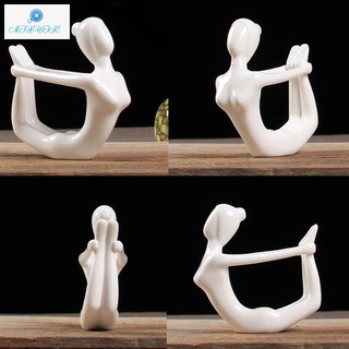 White Yoga Figurine Statue Home Decorative Porcelain Ceramic Gifts Crafts (4)