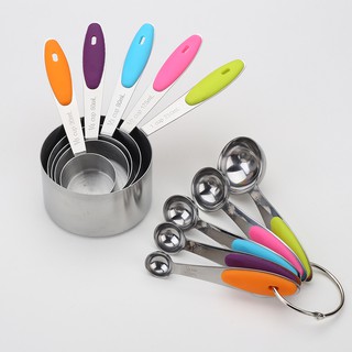 10 Pcs Stainless Steel Measuring Cup Baking Cup Spoon Set Bakeware Kitchenware
