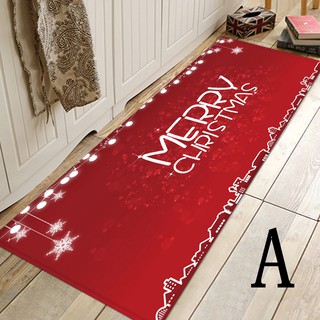 【Xmas】Christmas Santa Claus Anti-slip Kitchen Room Floor Mat Decor Carpet Rug