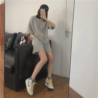 Summer thin college style loose and casual thin short-sleeved shorts hot sell sportswear suit (6)