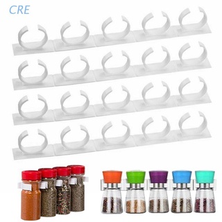 Cre Wall Mounted Containing Spice Bottle Rack Plastic Organizer Holder 5 Cupboard Kitchen