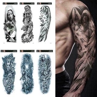 1pcs Waterproof Temporary Tattoo Sticker / Tiger Lion Jesus Body Art Arm Fake Tattoo for Women Men/ Makeup Black Transfer Tattoos