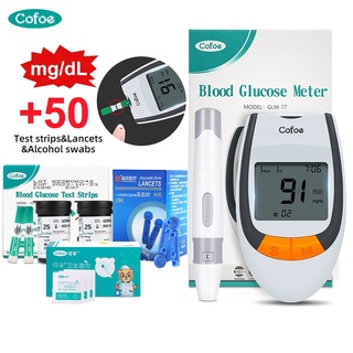 【Ready Stock】Baby Safe ♕๑Cofoe Blood Glucose Meter Diabetes Monitor GLM-77 Glucometer Free 50's Stri