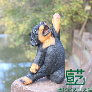 (Fo) Artificial Animal Dog Decoration Gifts Garden Resin Home Tv Creative Craft