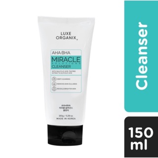 luxe organix miracle cleanser aha / bha deep pore cleansing & brightening - cleanser