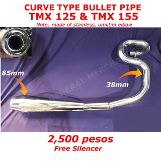 TMX 125 and TMX 155 Bullet Curve Type Pipe Stainless