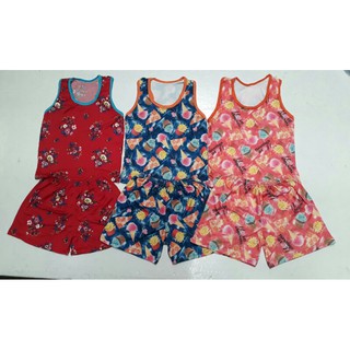 Cute Pambahay Terno For Girls 1 to 4 years old ( Cotton Fabric)