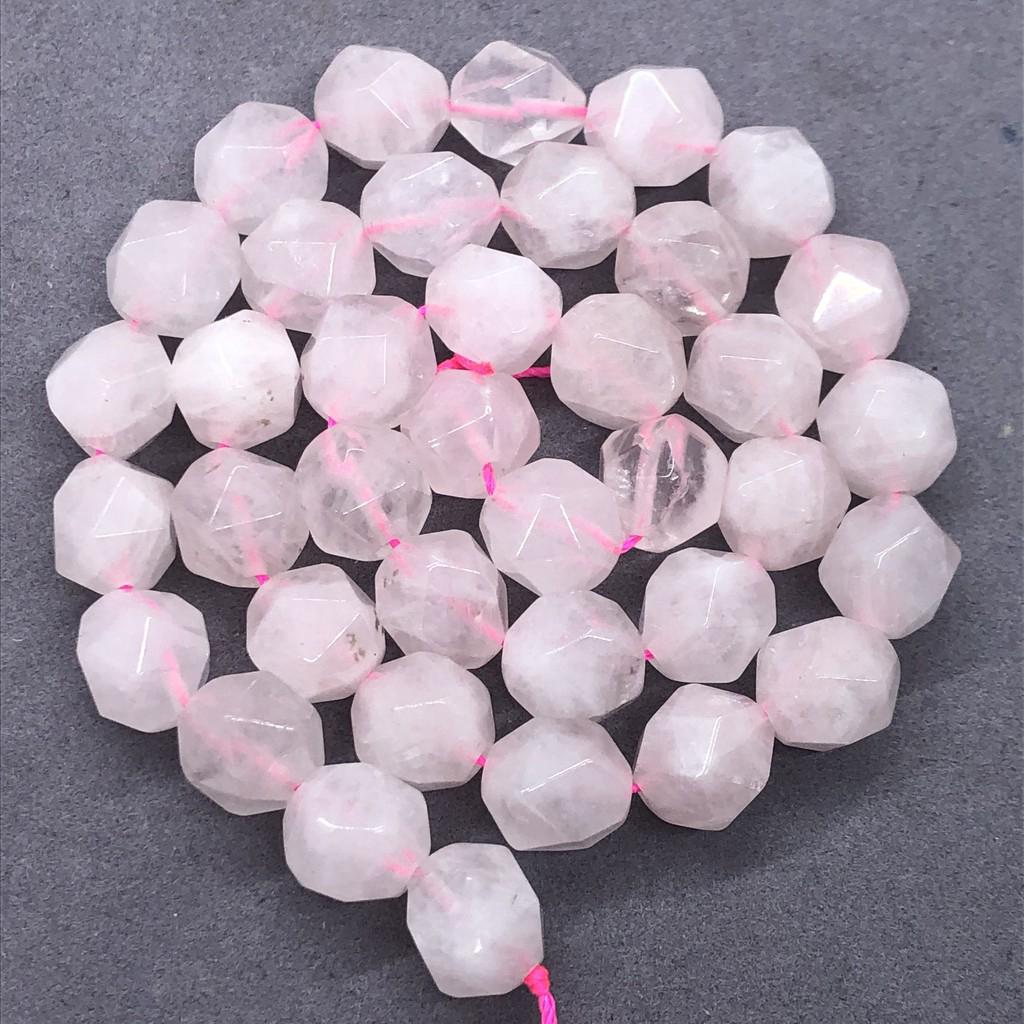 Rose Quartz Beads 6-12mm Faceted Natural Cut Gem Geometry (6)