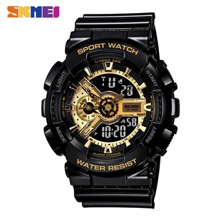 SKMEI Men Sport Watch Analog Digital Large Dial Alarm Watch Dual Display Waterproof Wristwatches For