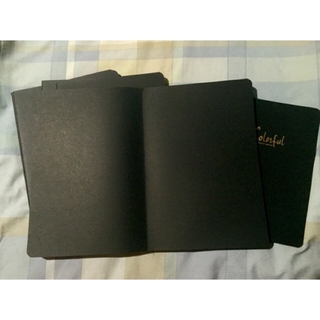 Black sketchbook blank visual journal A5