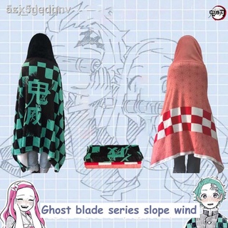 ►◄Women Clothes Capes☏◐☑Warm Hooded Blanket Anime Demon Slayer Flannel Hooded Cloak Cape Hoodie Ultr