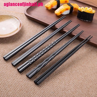 {AG}1 Pair Japanese Chopsticks Alloy Non-Slip Sushi Chop Sticks Set Chinese Gift