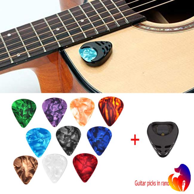 10 Pcs Guitar Picks & Guitar Pick Holder Set for Acoustic Guitar Electric Guitar Bass Ukulele
